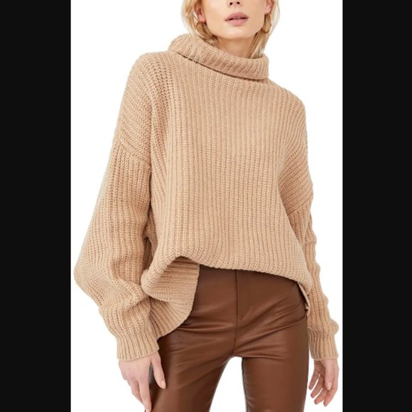 Free People Swim Too Deep Turtleneck Sweater - S - Picture 1 of 3